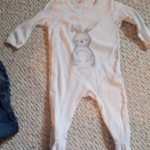 Cream Bunny Print Kids Bodysuit
